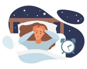 Woman with poor sleep